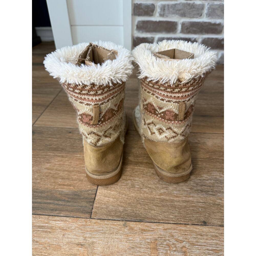 Muk Luks Beige Knit Ankle Booties Women's US Size 8 - Picture 5 of 9